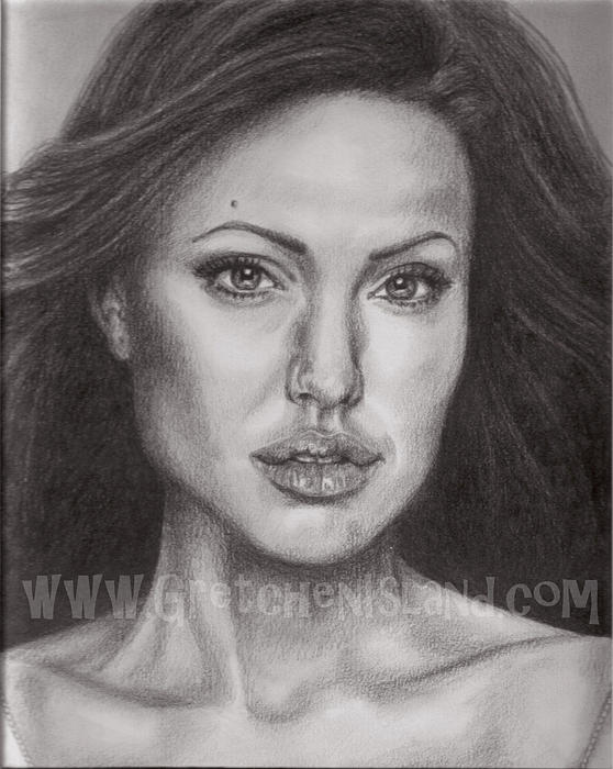 Angelina Jolie Drawing by Gretchen Barota - Fine Art America