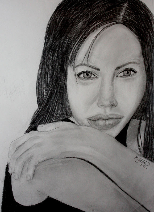 Angelina Jolie Drawing by Kimber  Butler