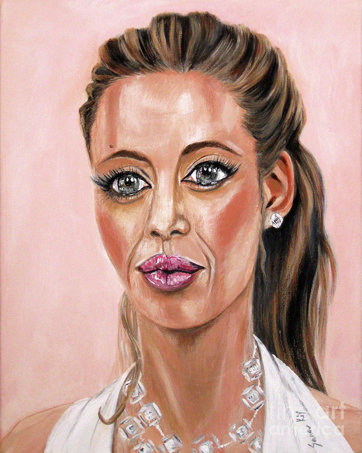 Angelina Jolie. Painting 2016 Painting by Oksana Semenchenko