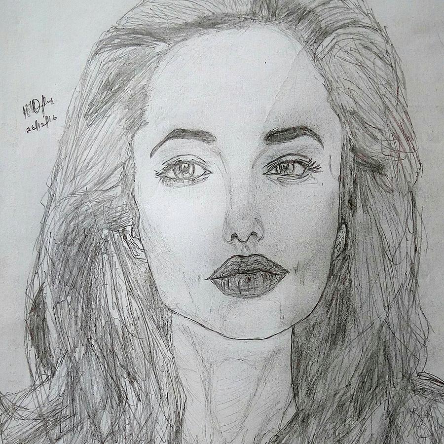 angelina jolie line drawing