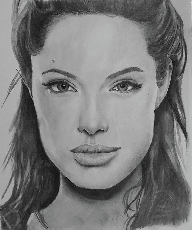 Angelina Jolie Drawing by Prathamartist7 Fine Art America