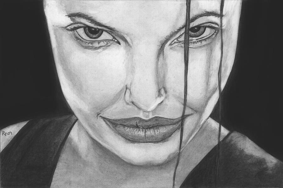 Angelina Jolie Drawing - Angelina Jolie by Russell Griffenberg