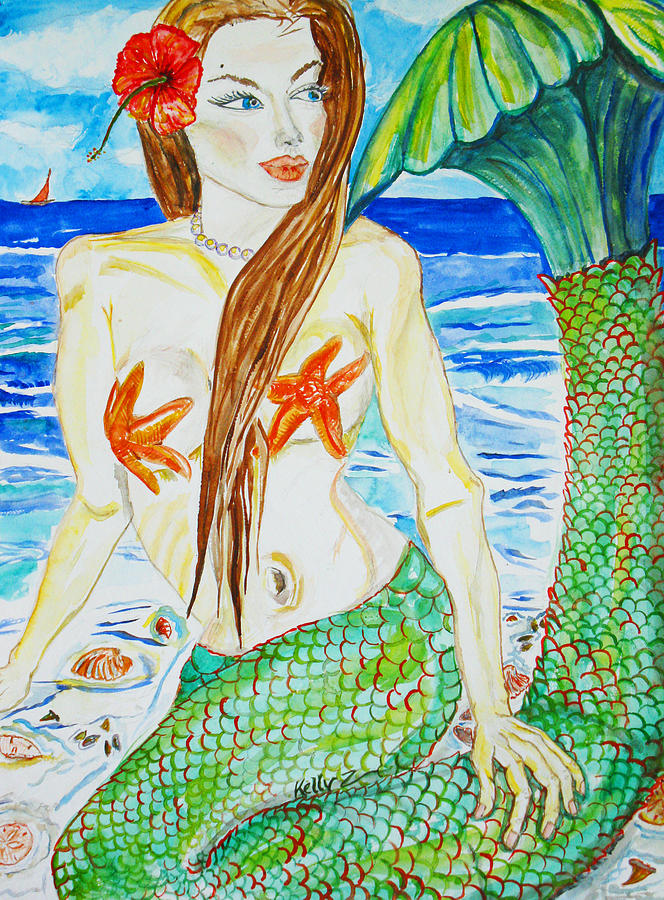 Angelina the Mermaid Painting by Kelly Smith