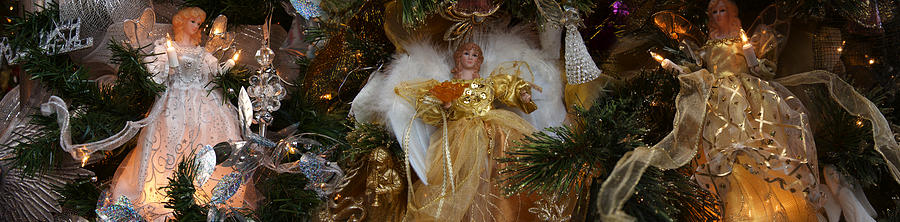 Christmas Photograph - Angels Holiday Christmas Tree Scene by Panoramic Images