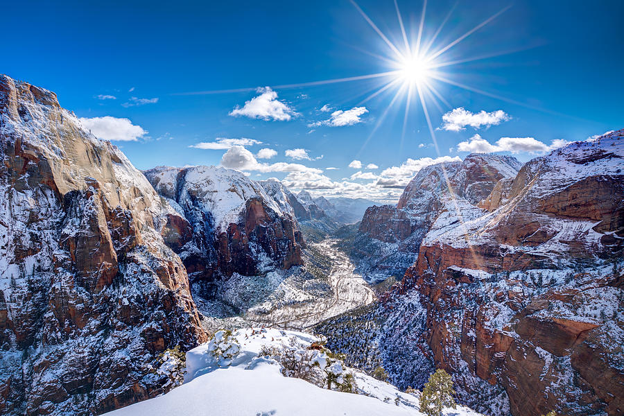 Angels Landing in Winter Photograph by James Udall