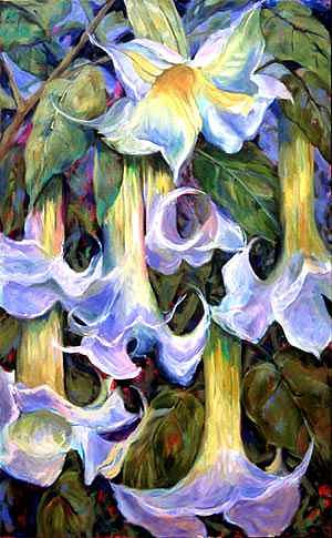 Angels Trumpets Painting by Betty Cummings Angels Trumpets Painting by Betty Cummings