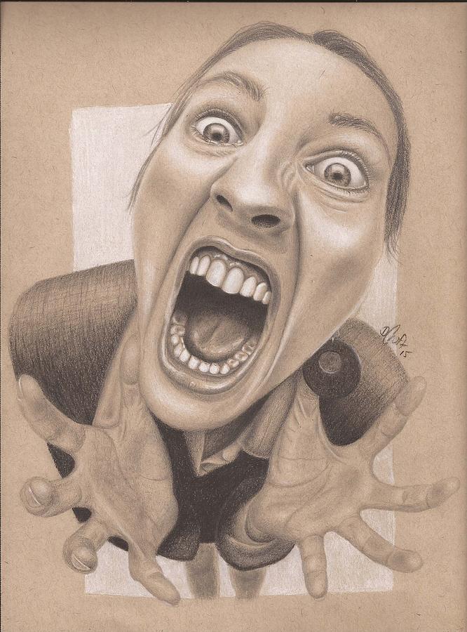 Anger management Drawing by Danny Croft