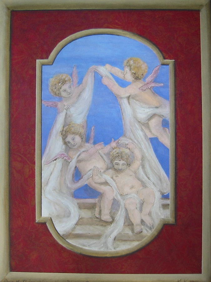 Angels Painting - Anges pour Gueno by Margot Koefod