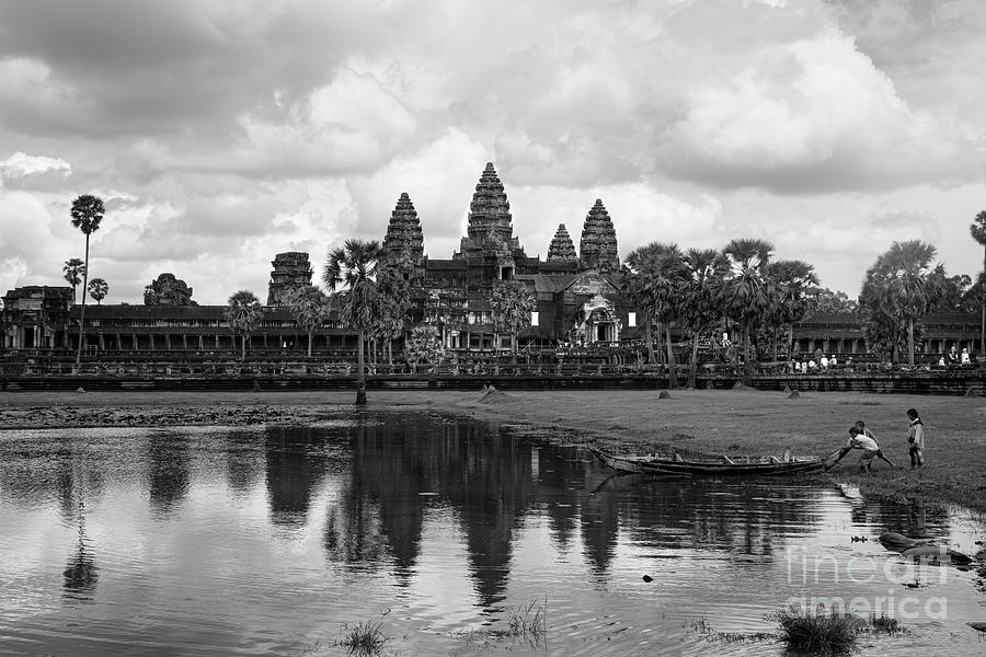 Angkor Wat Black  Photograph by Chuck Kuhn