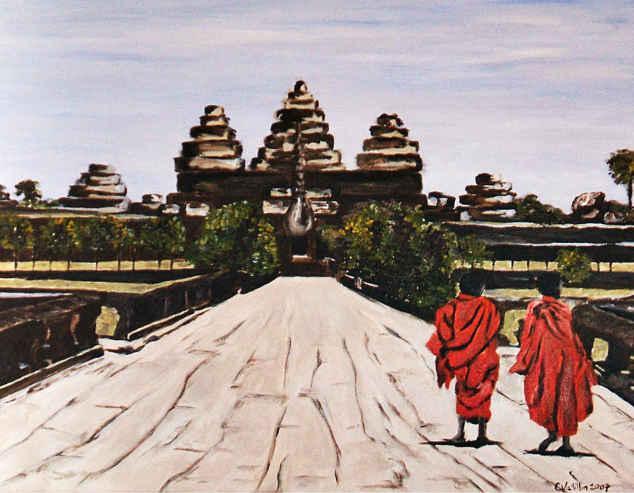 Angkor Wat Painting by Carol Tsiatsios