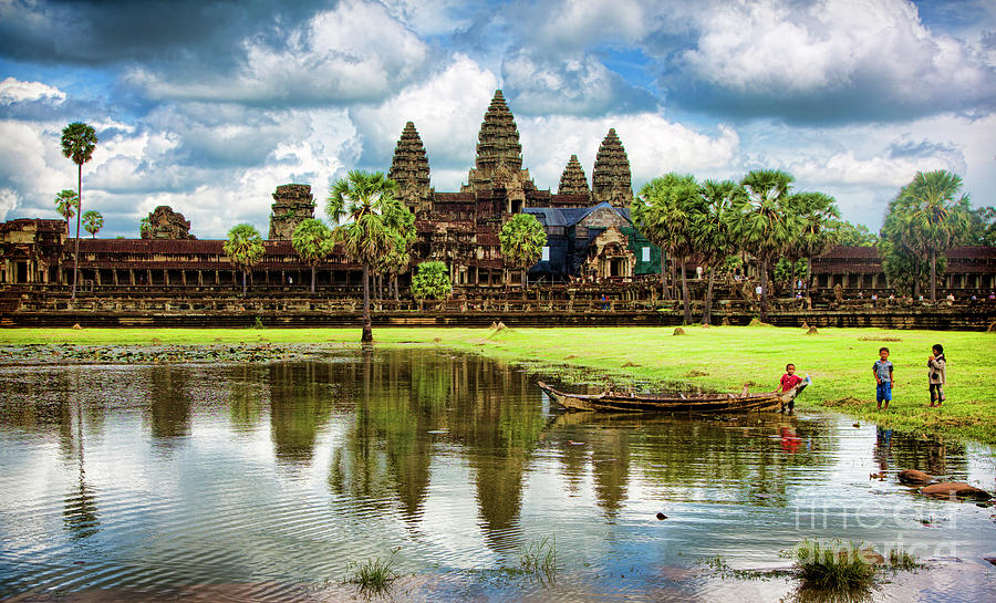 Angkor Wat Color Landscape  Photograph by Chuck Kuhn