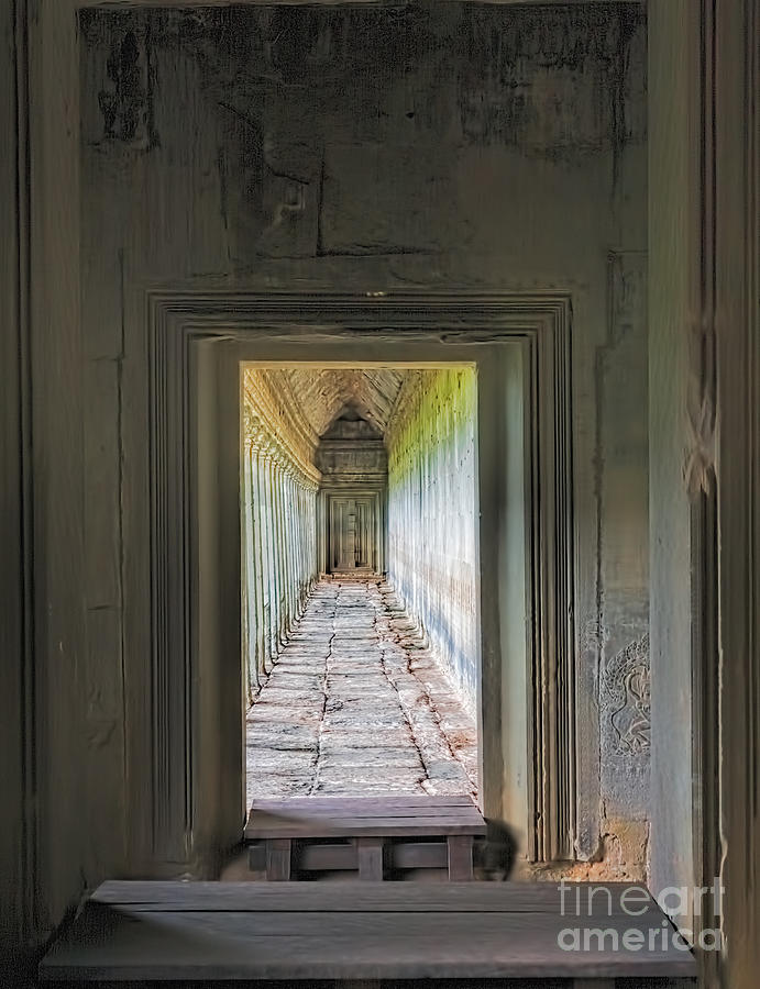 Angkor Wat Hallway Photograph by Joerg Lingnau