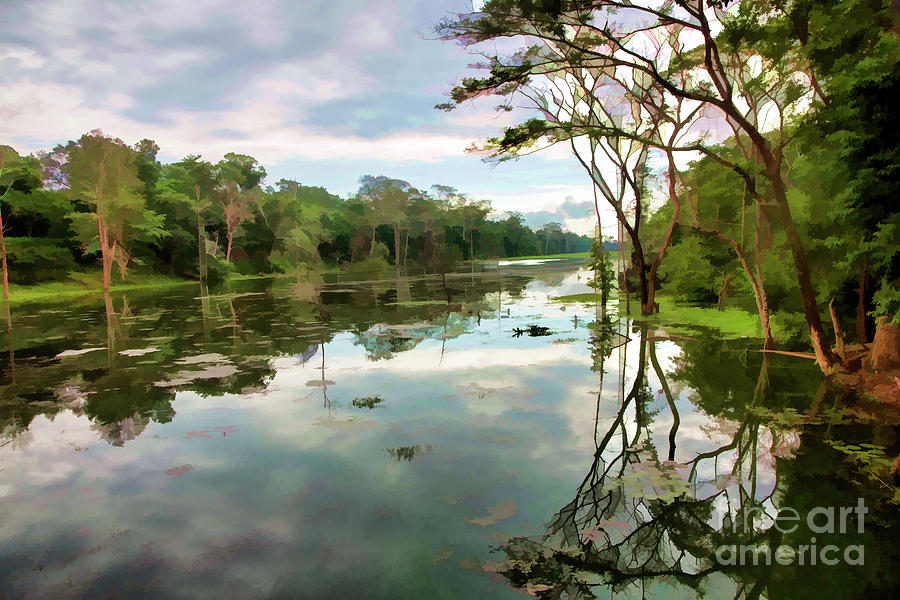 Angkor Wat Moat  Photograph by Chuck Kuhn