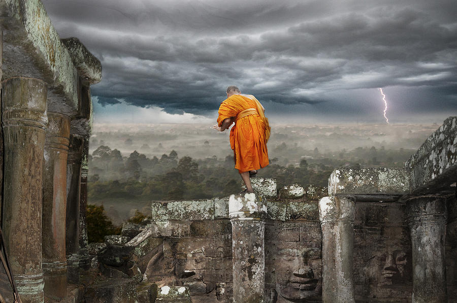 Buddha Photograph - Angkor What? by Dray Van Beeck