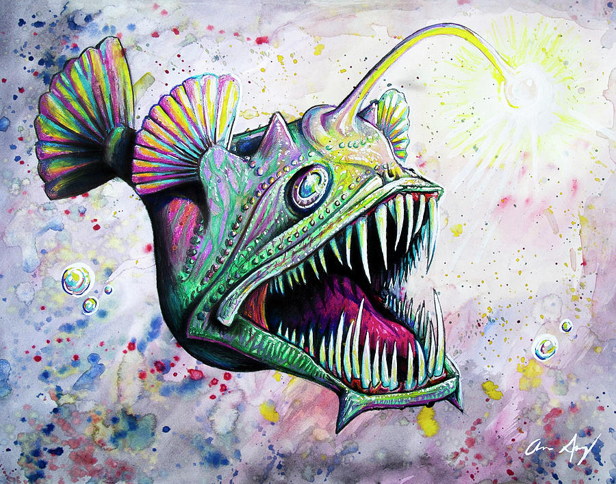 Angler Fish Drawing by Aaron Spong