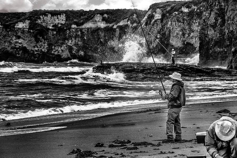 Angler on the Beach Photograph by Patrick Boening