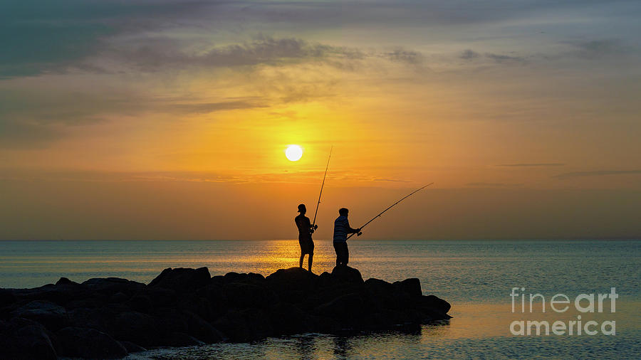 Anglers at Sunset Photograph by Sean Mills