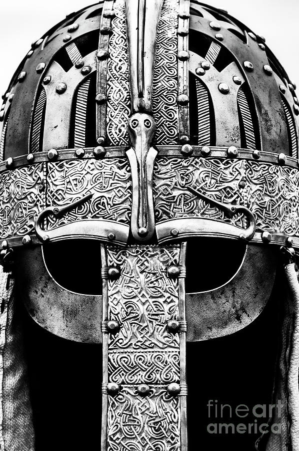 Black And White Photograph - Anglo Saxon Helmet Monochrome by Tim Gainey