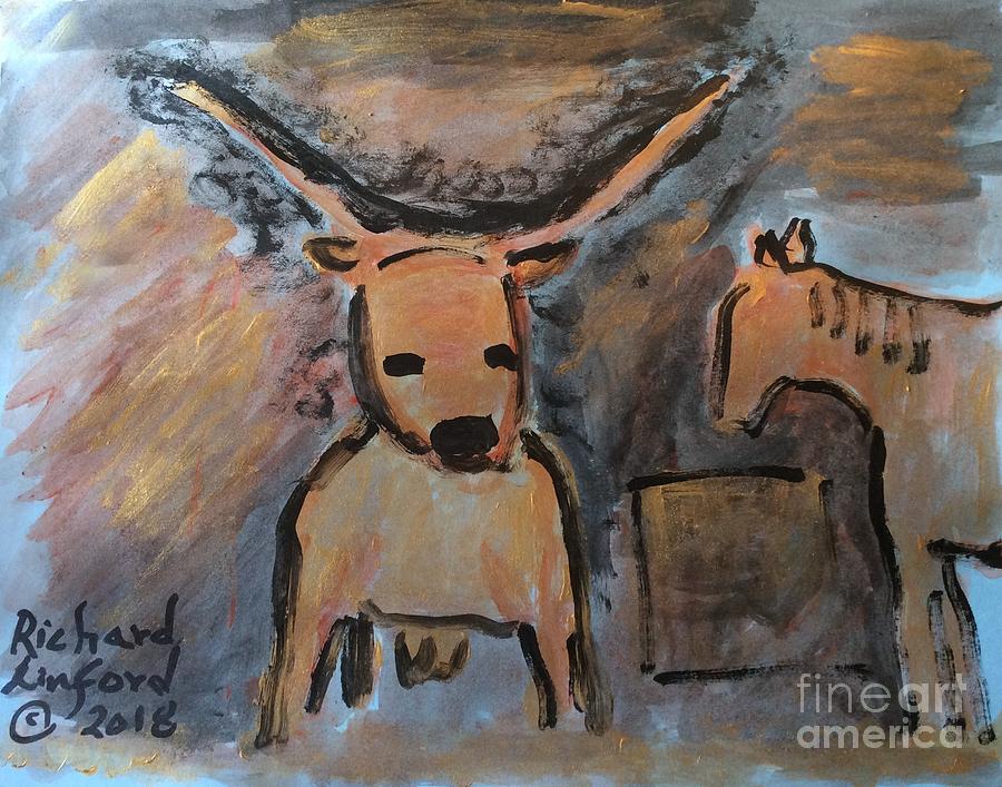 Angry Bull  Painting by Richard W Linford