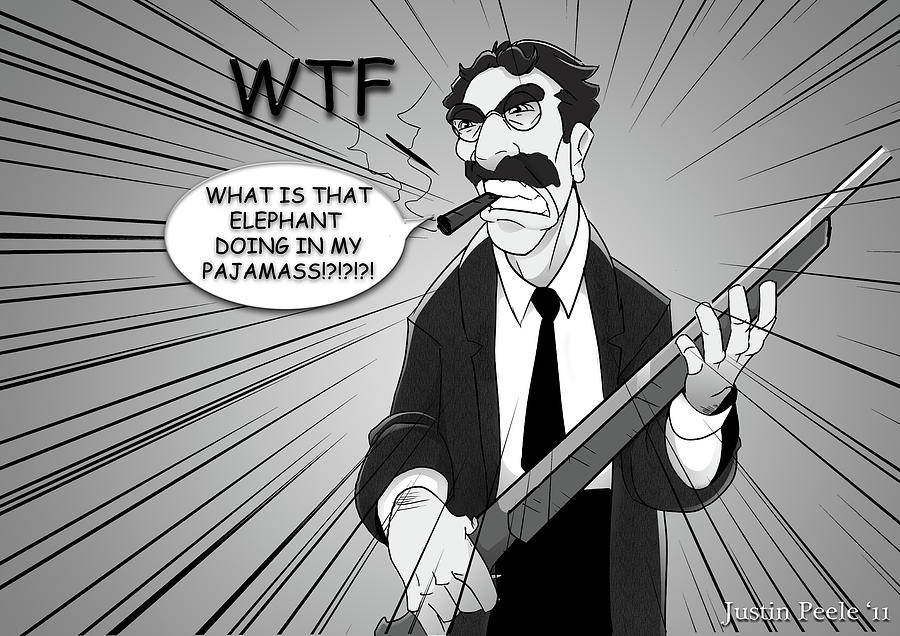 Groucho Marx Digital Art - Angry Groucho Marx by Justin Peele