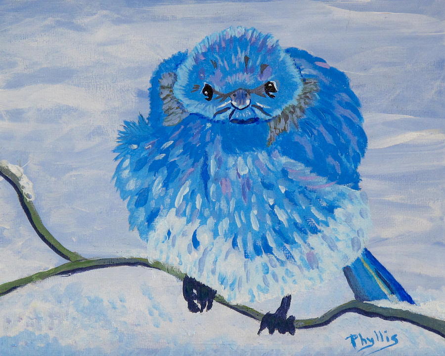 Angry Little Bluebird Painting by Phyllis Kaltenbach