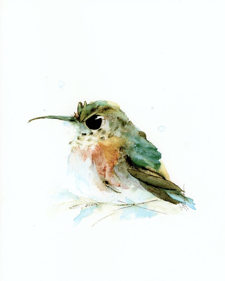Angry Little Rufous Painting by Dawn Derman
