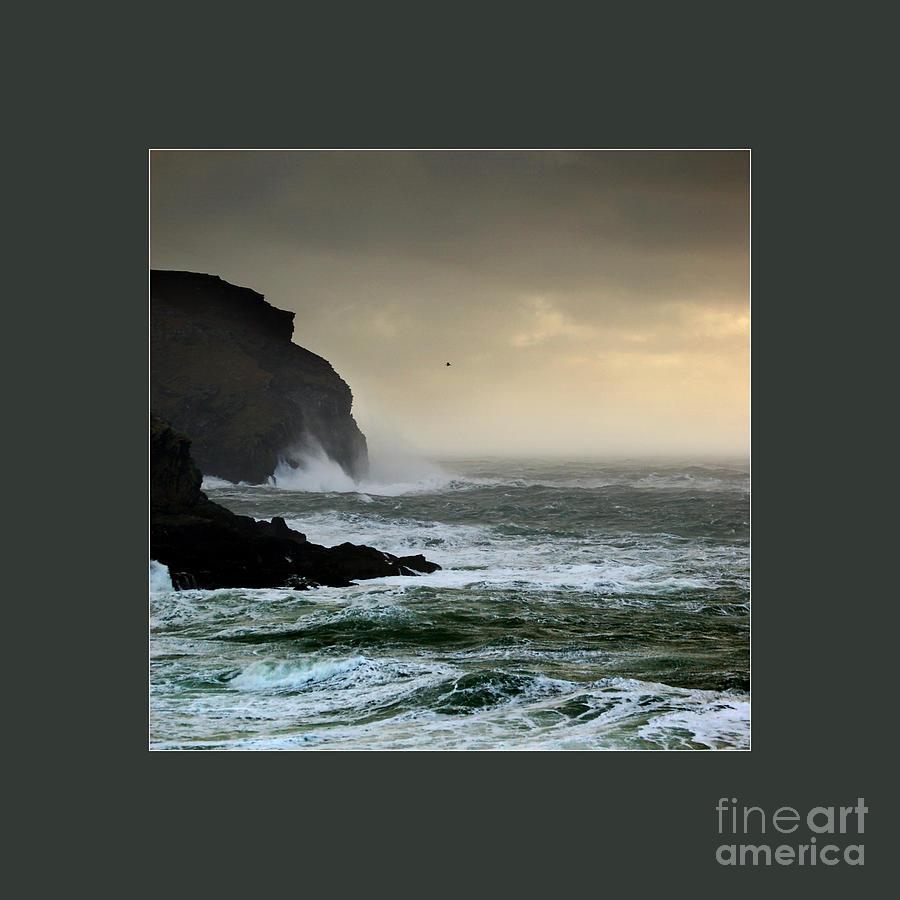 Ochre skys and angry seas 1 Photograph by Paul Davenport
