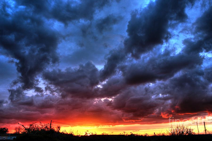 Sunset Photograph - Angry Sunset by Vicki Spindler