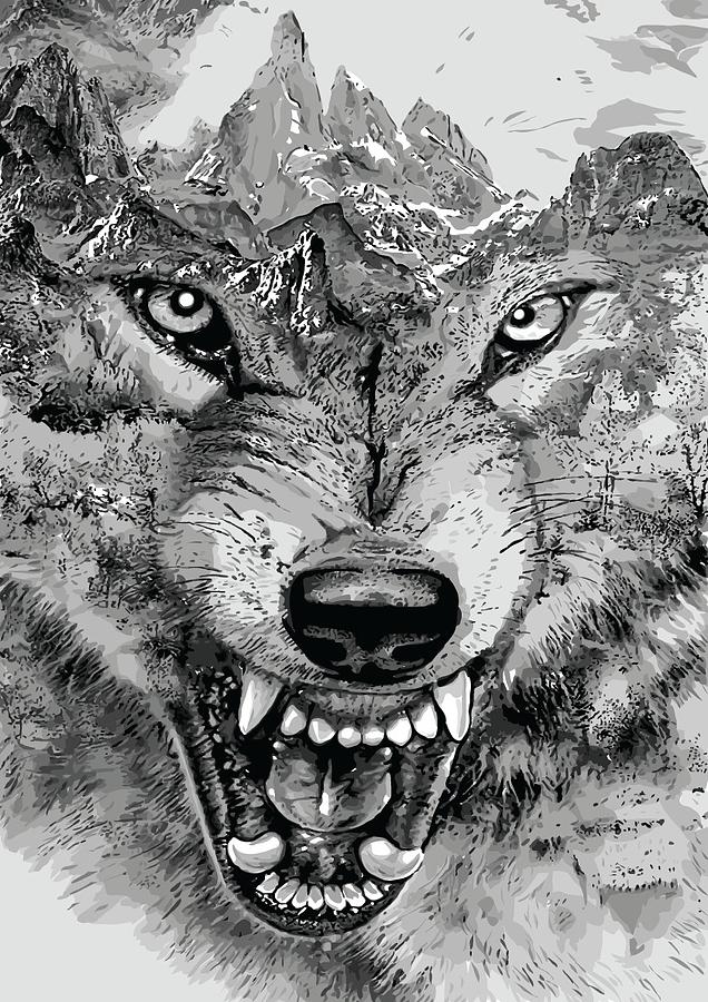 Angry Wolf Digital Art by Idealist Art Fine Art America
