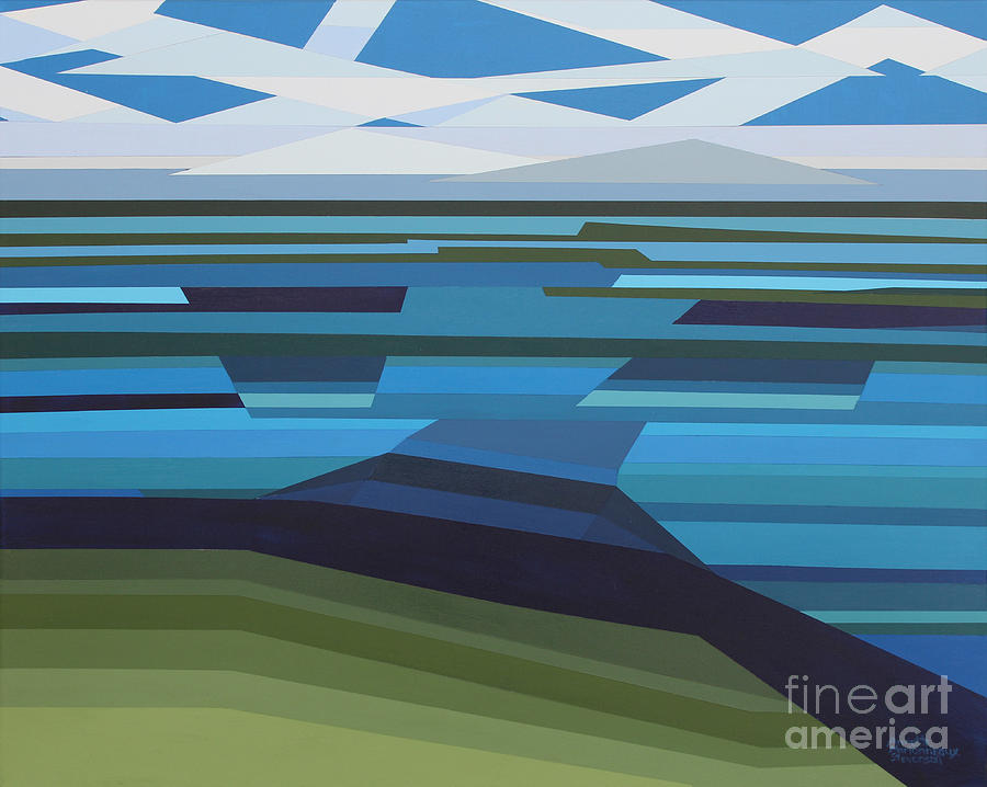 Angular Lake Painting by Annette M Stevenson