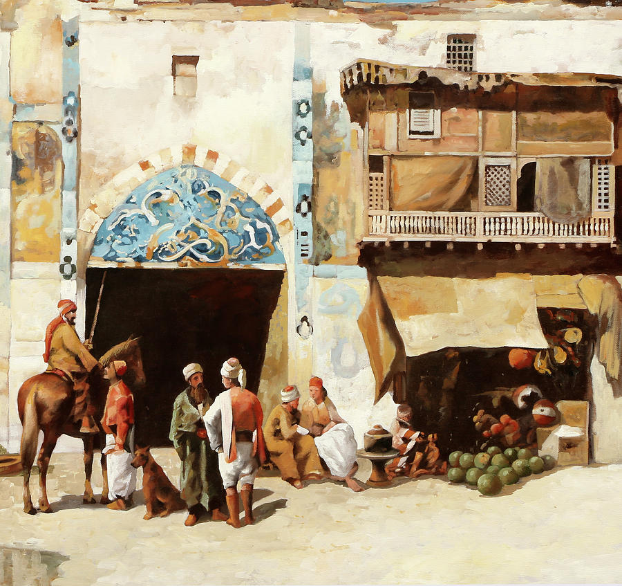 Angurie In Cortile Painting