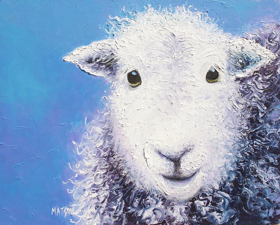 Sheep Painting - Angus  by Jan Matson