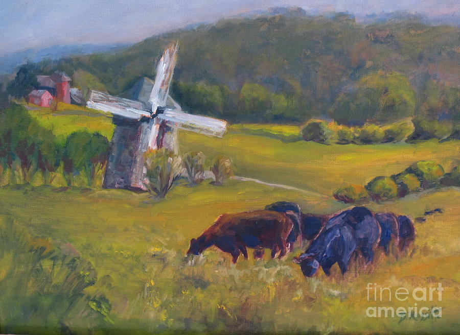 Black Cows Painting - Angus on the Ridge by B Rossitto