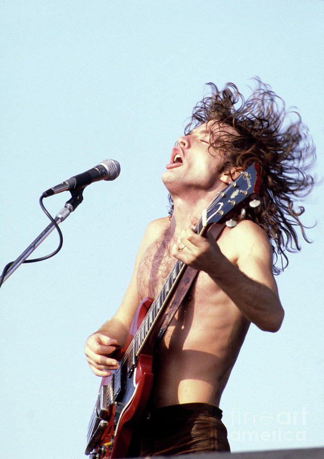Music Photograph - Angus Young AC/DC 1980 by Chris Walter