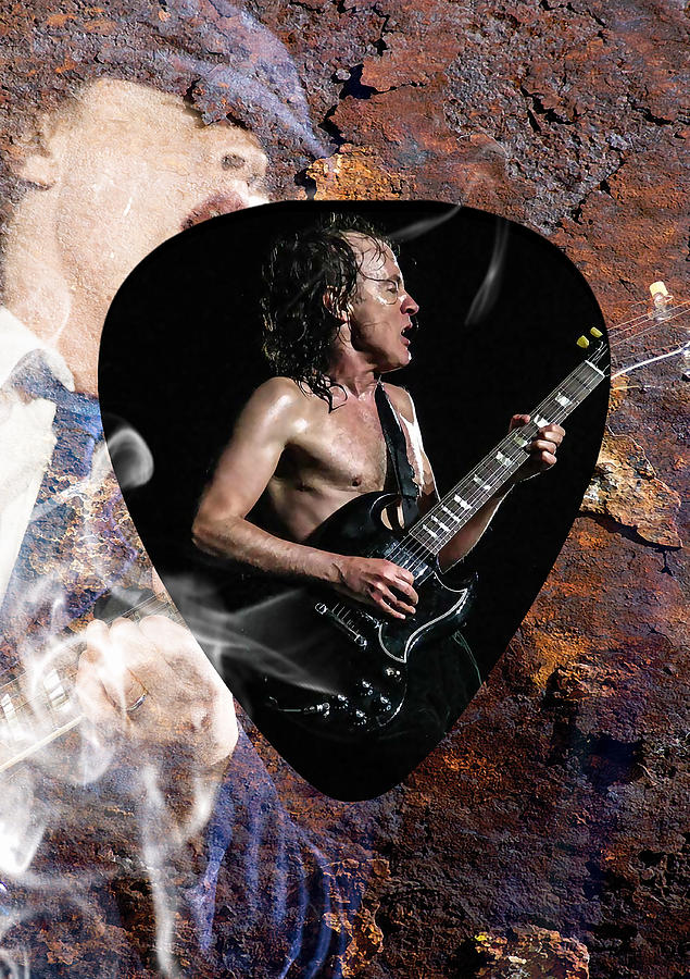 Angus Young AC DC Mixed Media by Marvin Blaine