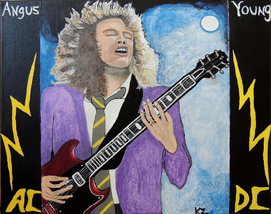 Angus Young Painting - Angus Young forever. by Ken Zabel