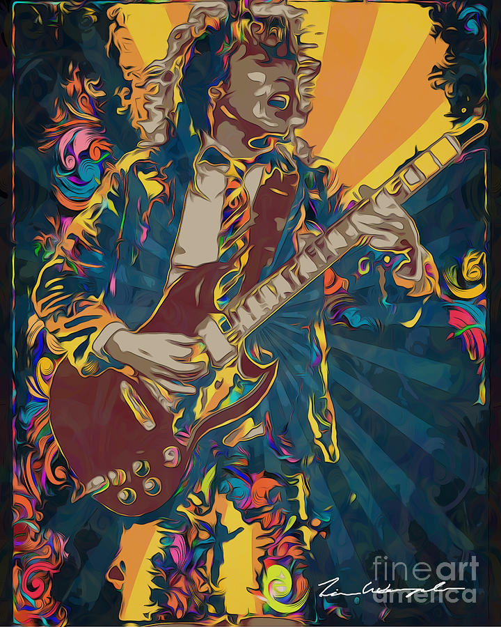 Angus Young Digital Art by Tim Wemple