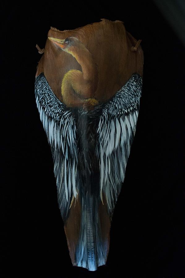 Anhinga  Painting by Nancy Lauby