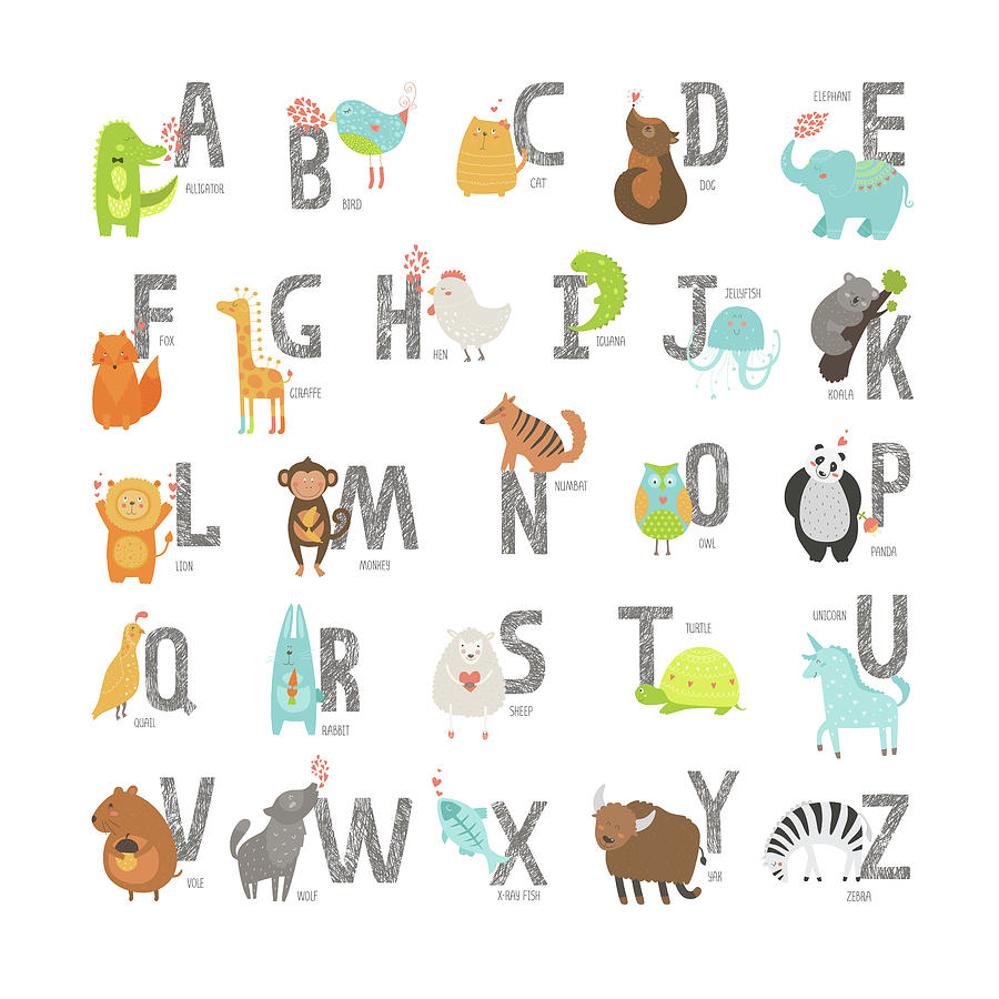 Animal Alphabet Digital Art by Susan Link | Fine Art America