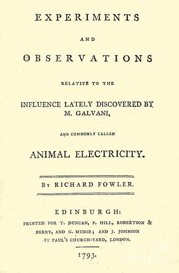Animal Electricity, Title Page Photograph by Wellcome Images