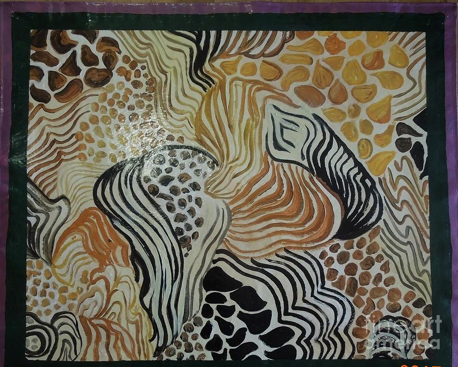 Animal Print Floor Cloth Painting by Judith Espinoza
