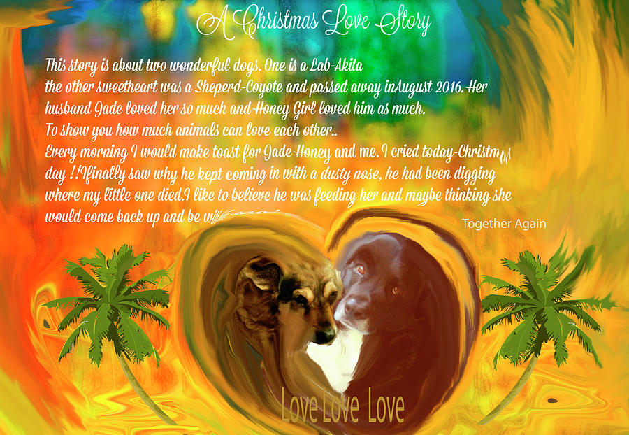 Christmas Digital Art - Animals-Christmas Love Story by Sherris - Of Palm Springs Christmas Digital Art - Animals-Christmas Love Story by Sherris - Of Palm Springs