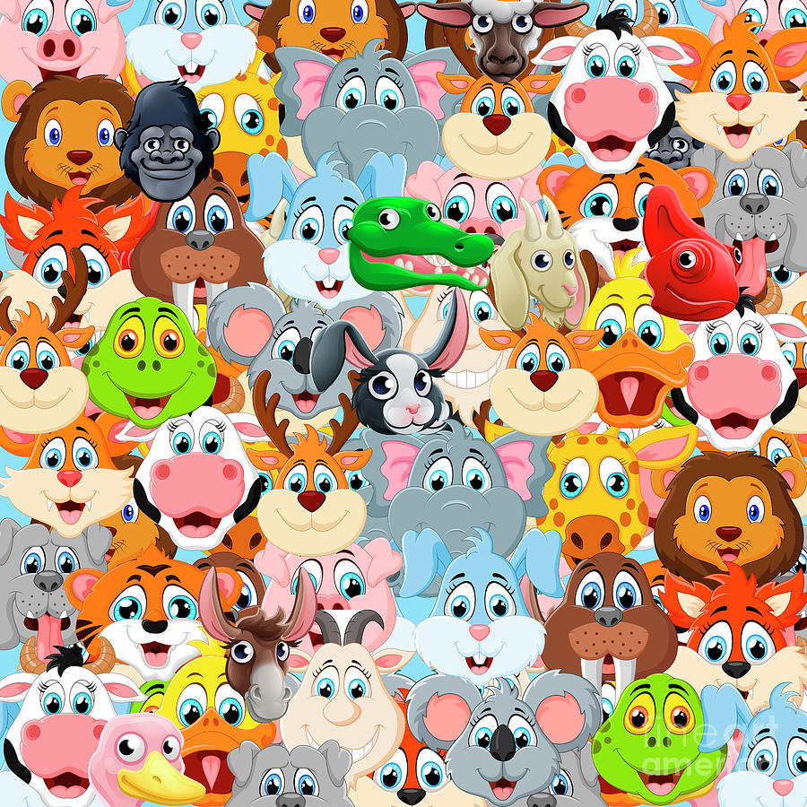 Minimal Digital Art - Animals Zoo by Mark Ashkenazi Minimal Digital Art - Animals Zoo by Mark Ashkenazi