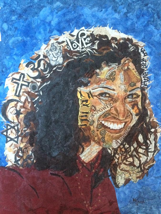Portrait Painting - Anita-A tribute by Mihira Karra