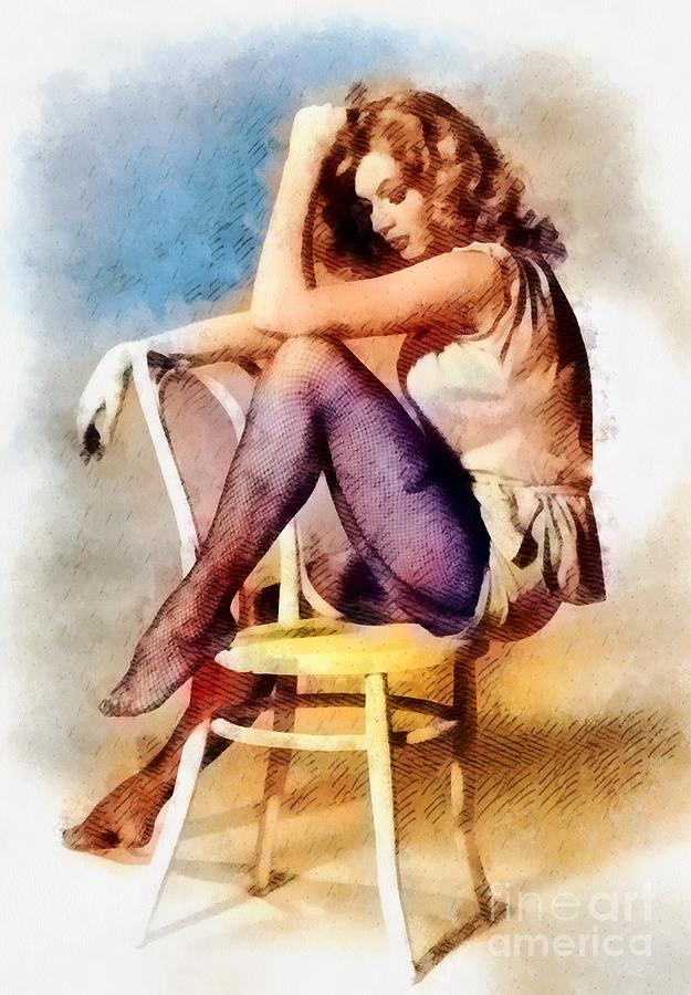 Hollywood Painting - Anita Ekberg, Vintage Hollywood Actress by Esoterica Art Agency