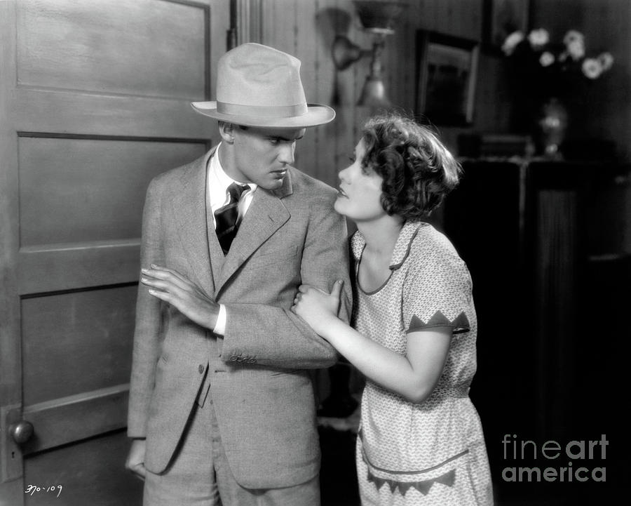 Anita Page Pleading with Carroll Nye WHILE THE CITY SLEEPS 1928  Photograph by Sad Hill - Bizarre Los Angeles Archive