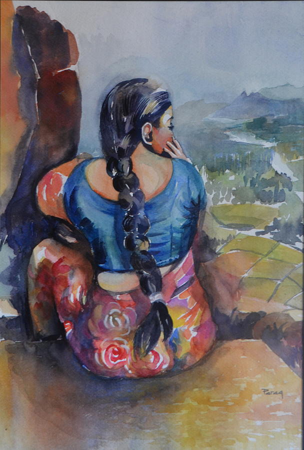 Anjani at Hampi Drawing by Parag Pendharkar