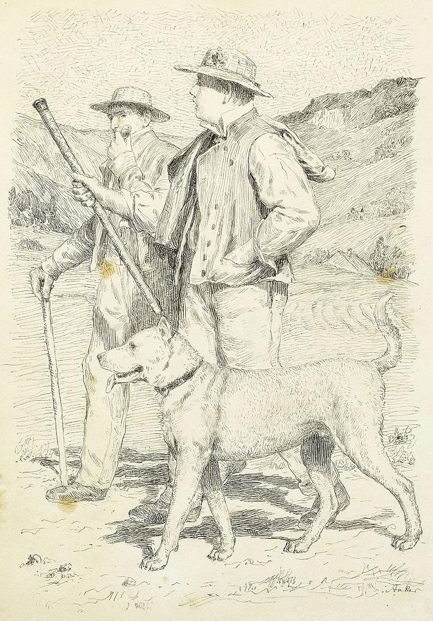 Anker, Albert 1831 Ins 1910 Two Hikers With Dog. Painting