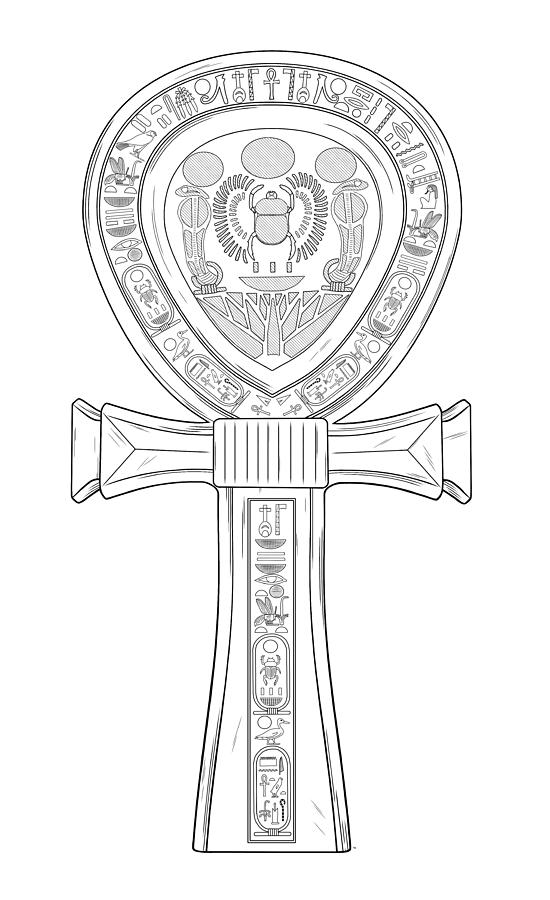 Ankh Drawing by Fnoul Fine Art America