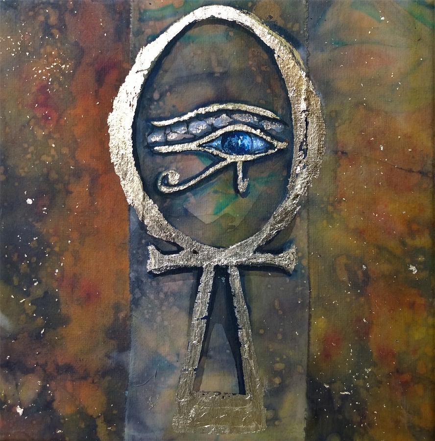 Ankh With The Eye Of Horus Painting By Silk Alchemy